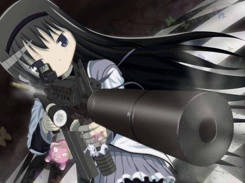 anime girl with rifle