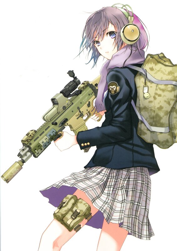anime girl with rifle