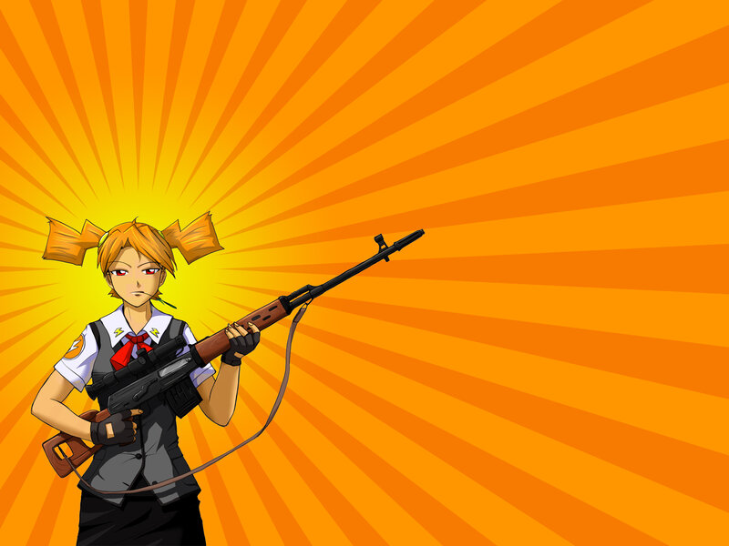 anime girl with rifle