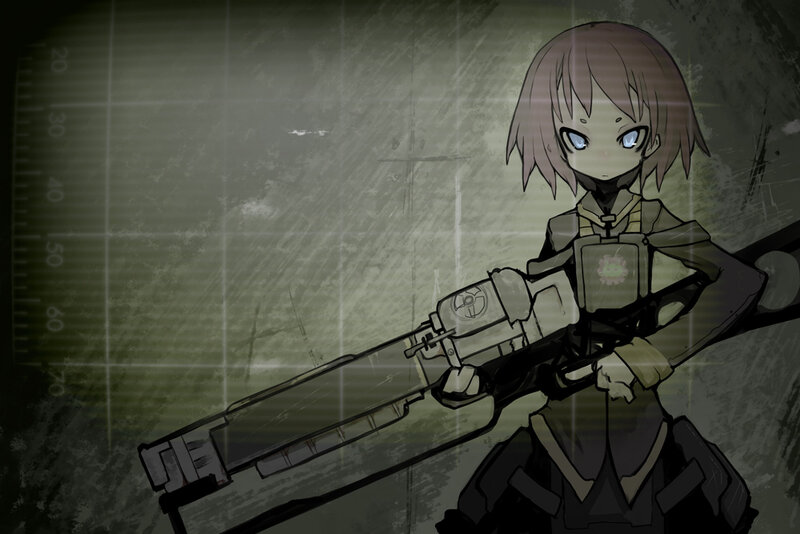 anime girl with rifle