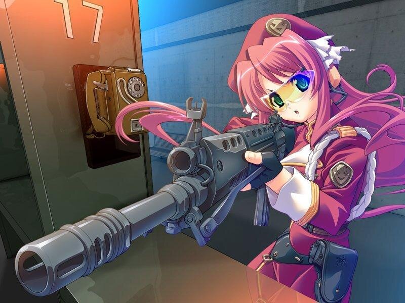 anime girl with rifle