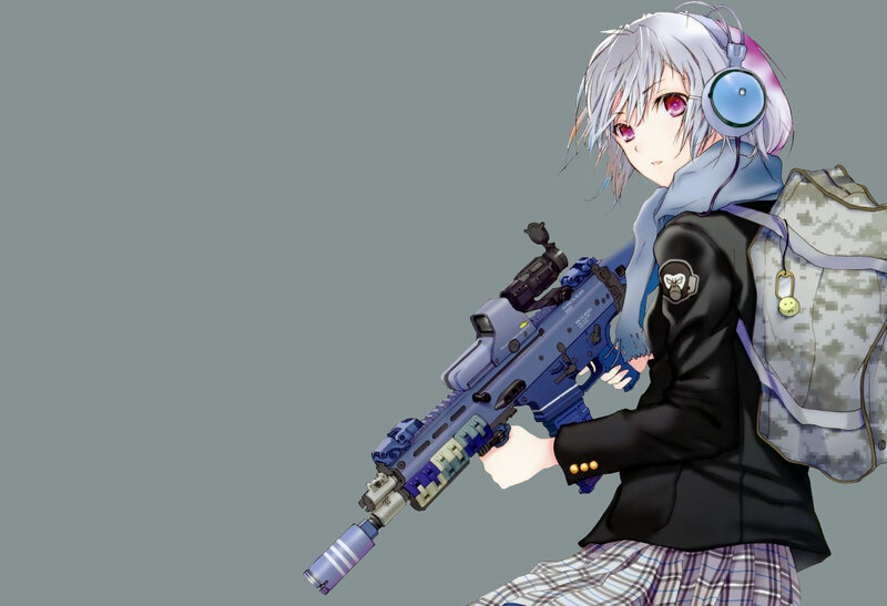 anime girl with rifle