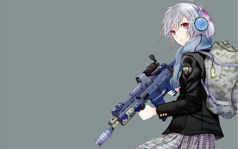 anime girl with rifle