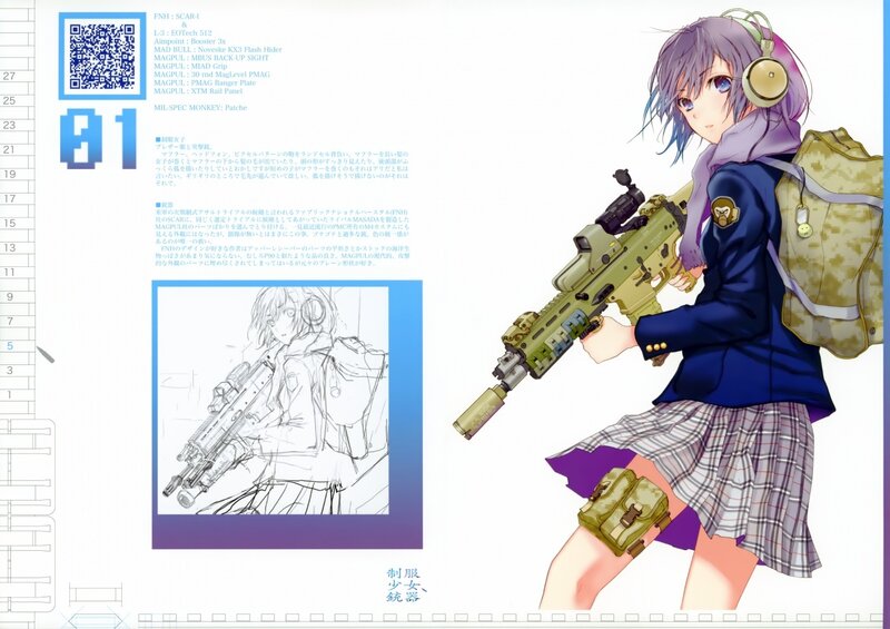 Anime girl with rifle