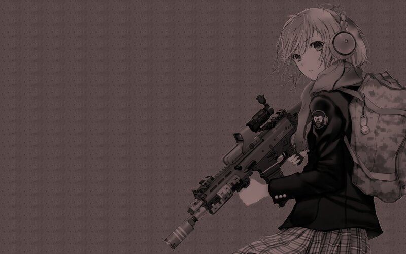 anime girl with rifle
