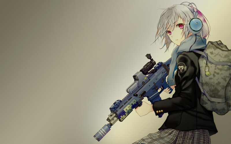 anime girl with rifle