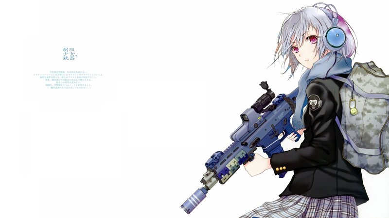 Anime girl with rifle
