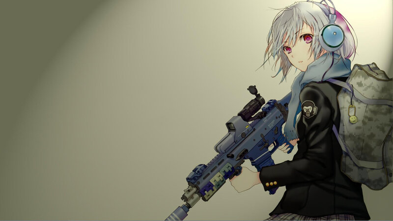 anime girl with rifle