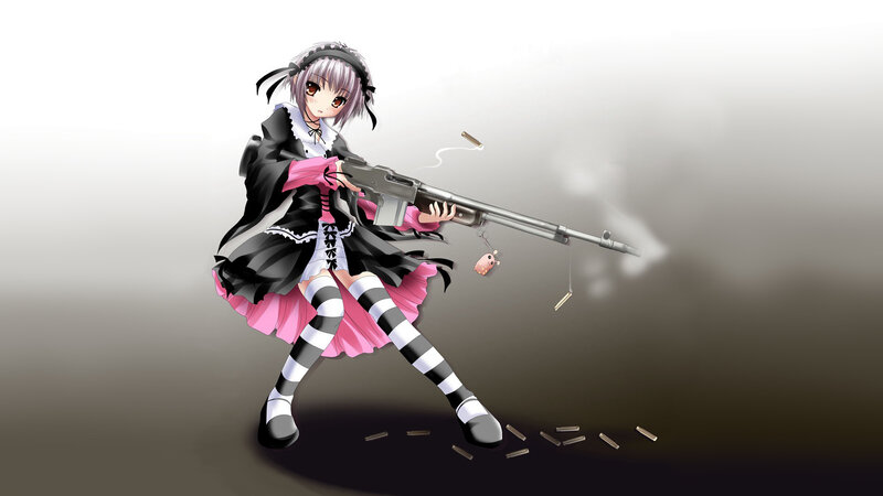 anime girl with rifle