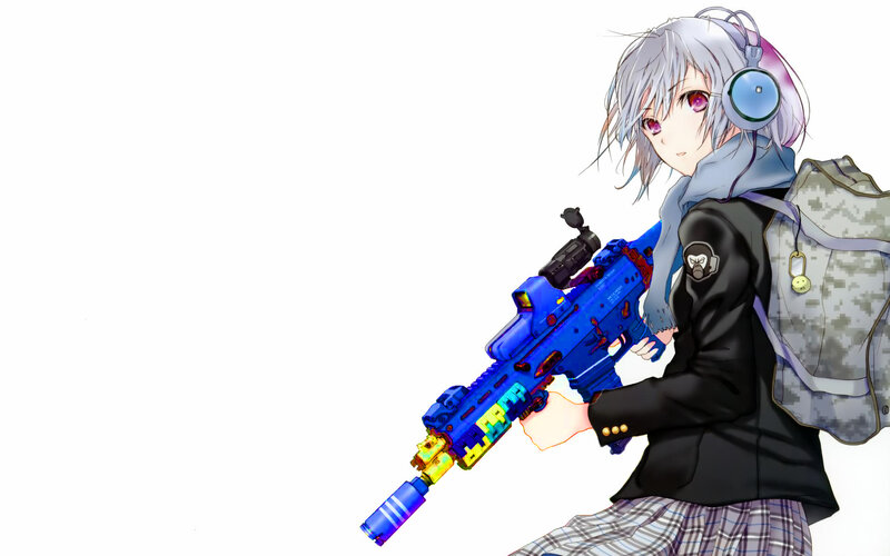 anime girl with rifle