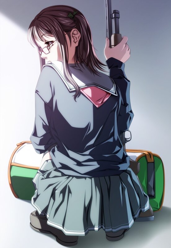 anime girl with rifle