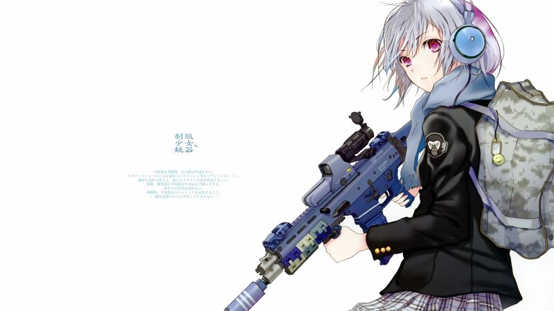 Anime girl with rifle
