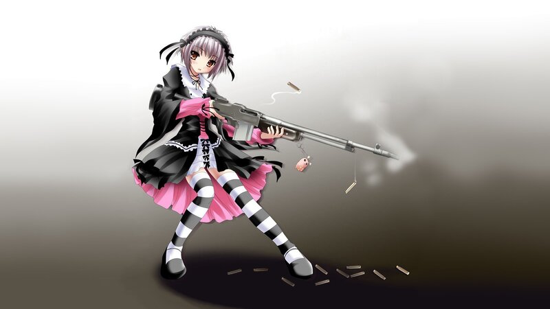 anime girl with rifle