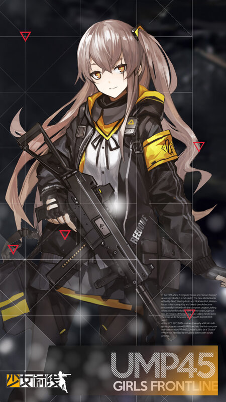 Anime Girl with Rifle — Black, Dramatic, Night, Digital Art, Pigtails