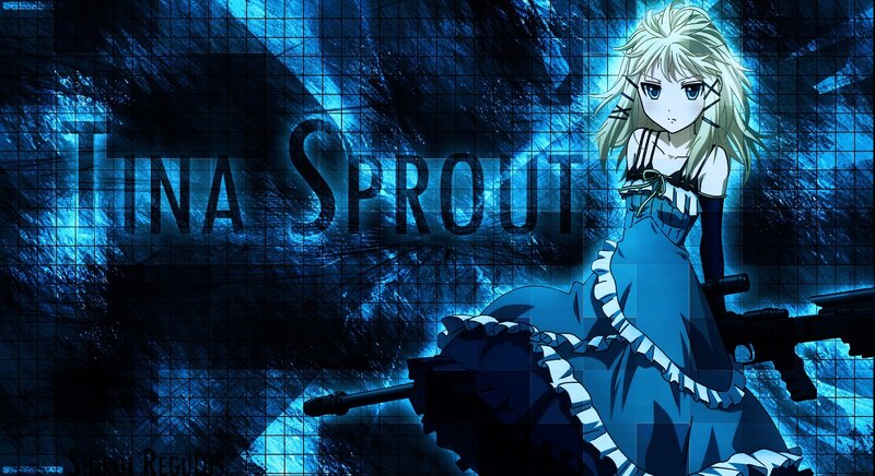Anime Girl with Rifle — Blue, Dramatic, Dress