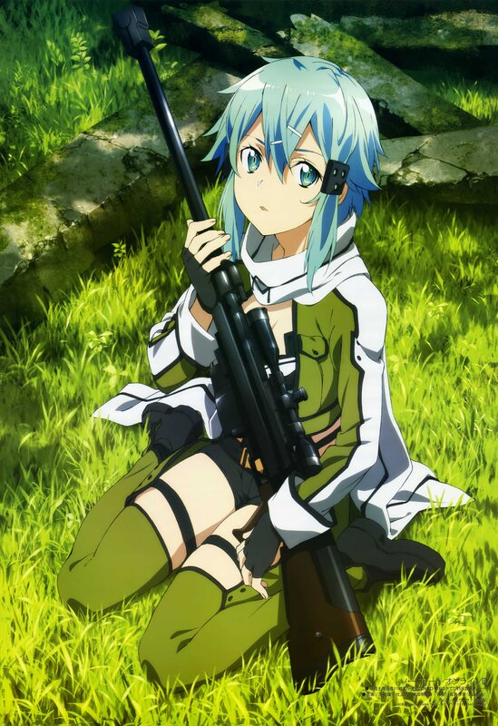 Anime Girl with Rifle — Green, Calm, Afternoon