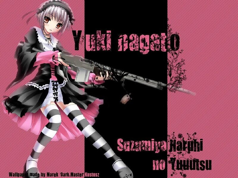 Anime Girl with Rifle — Pink
