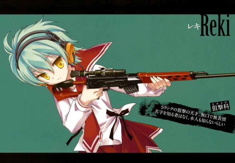 Anime Girl with Rifle — Teal