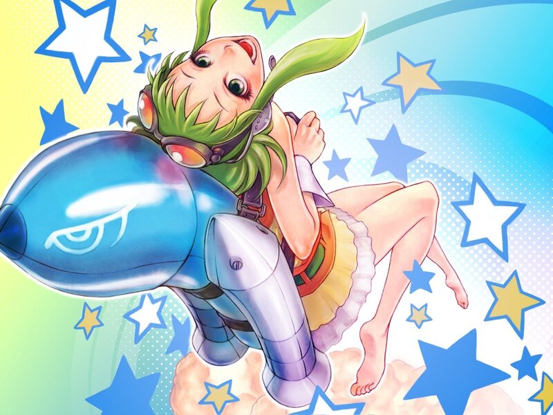 anime girl with robot