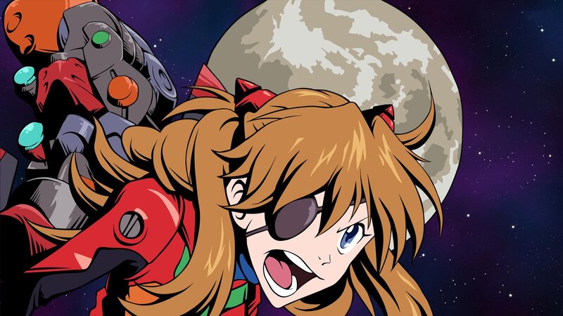 Anime Girl with Robot — Brown, Dramatic