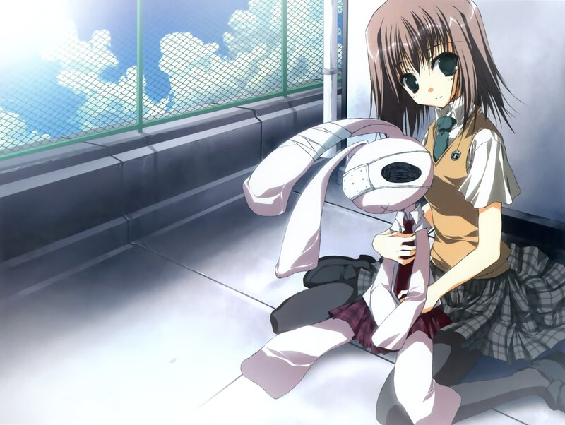 anime girl with robot bunny