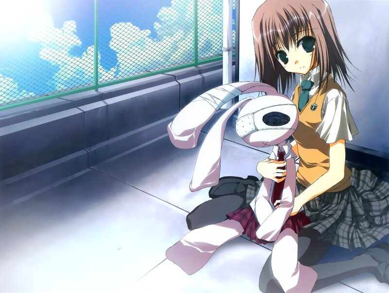 anime girl with robot bunny