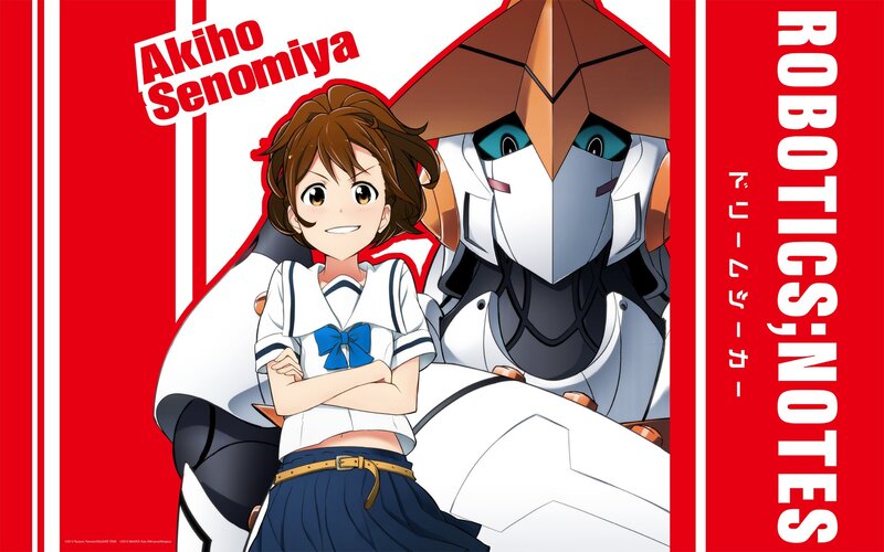 Anime Girl with Robot — Red, Confident