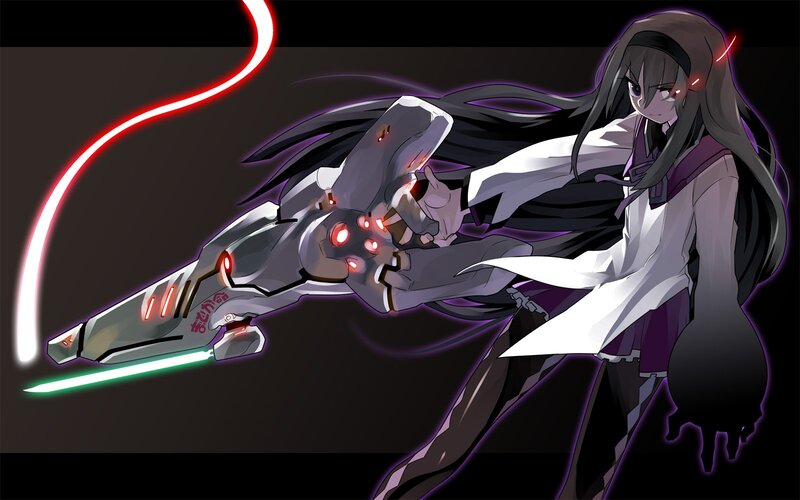 anime girl with robotic arm