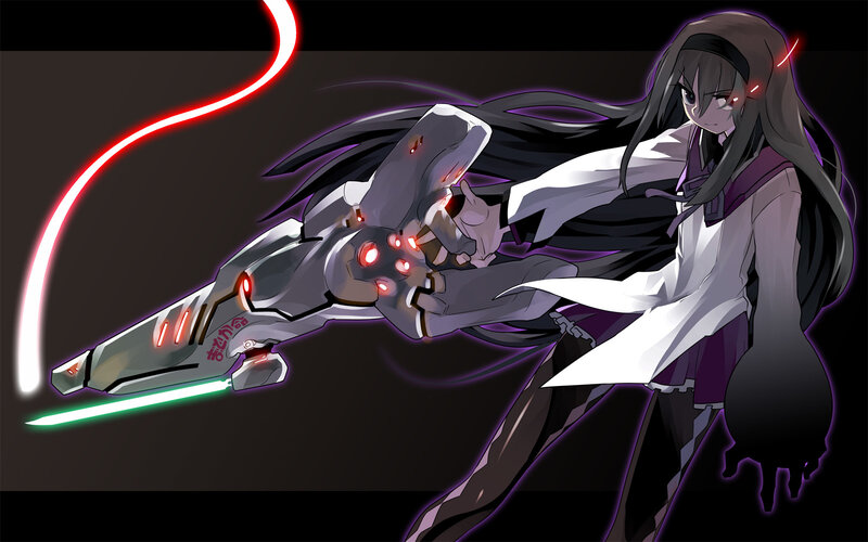 Anime Girl with Robotic Arm — Black