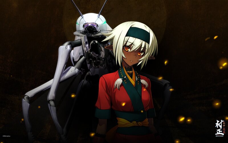 Anime girl with robotic companion