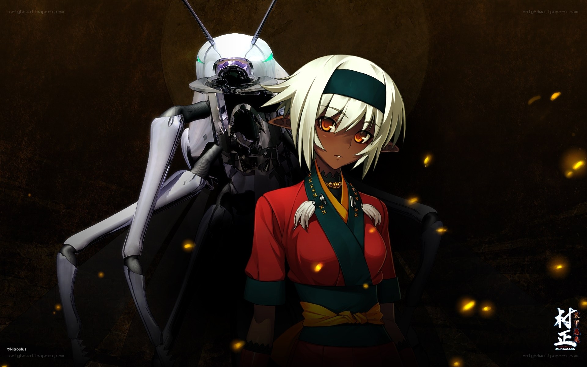 Anime girl with robotic companion