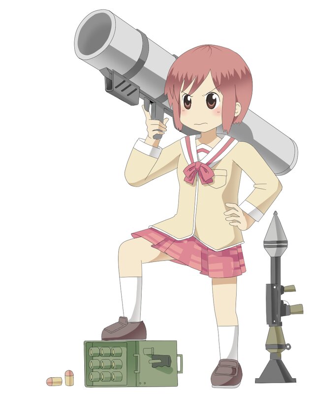 Anime Girl with Rocket Launcher — Pink