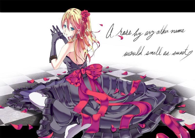 anime girl with rose
