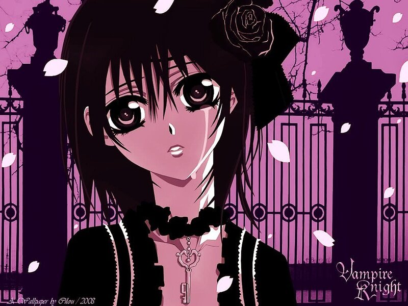 anime girl with rose