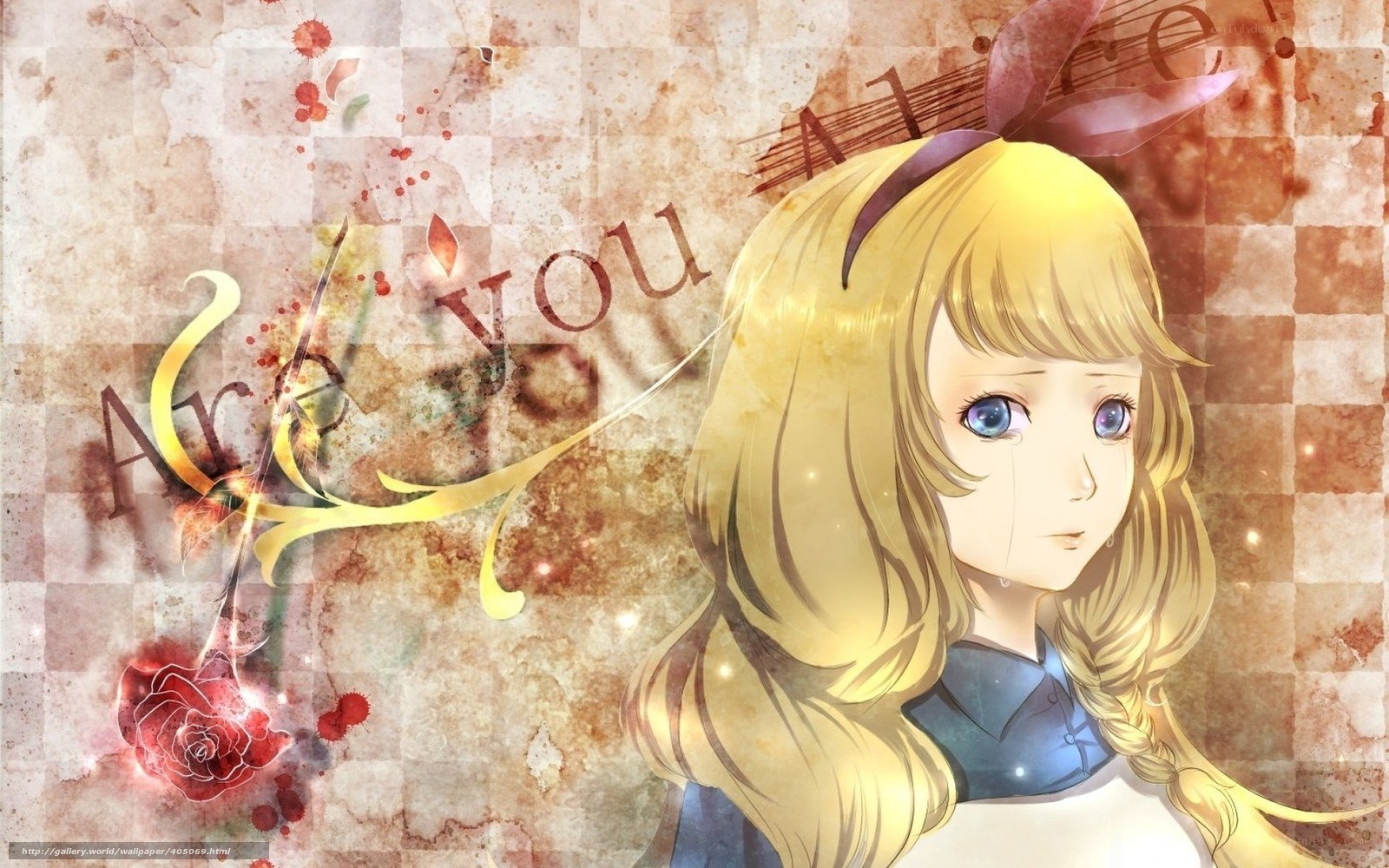 anime girl with rose