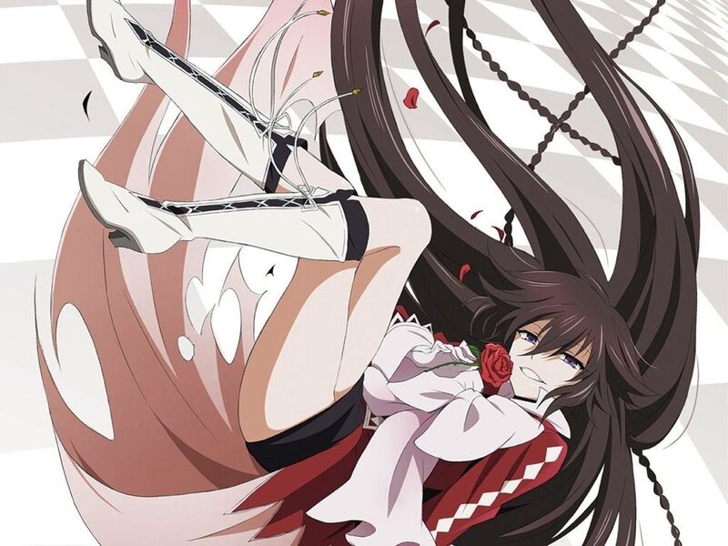 anime girl with rose