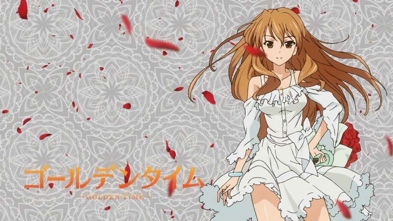 Anime Girl with Rose Petals — White