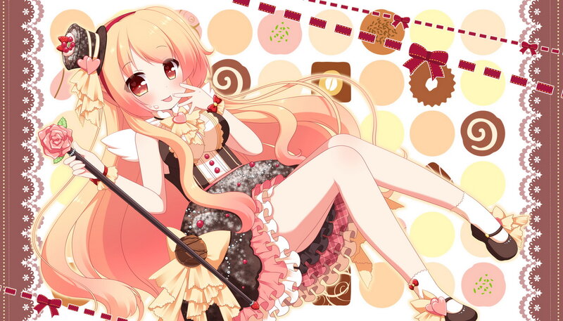 Anime Girl with Rose — Pink, Playful