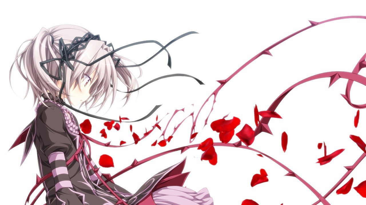 anime girl with rose thorns