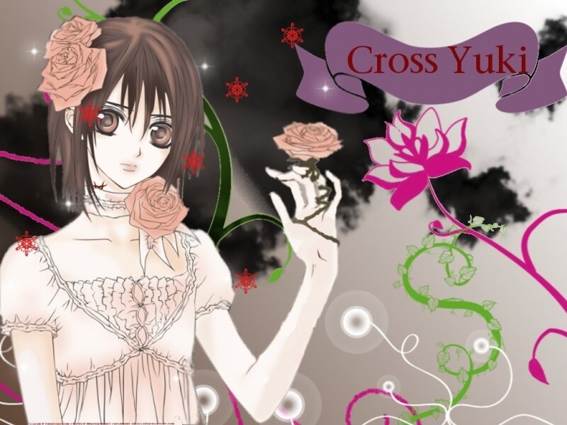 Anime girl with roses