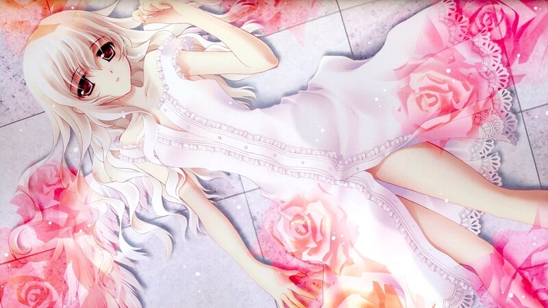 anime girl with roses