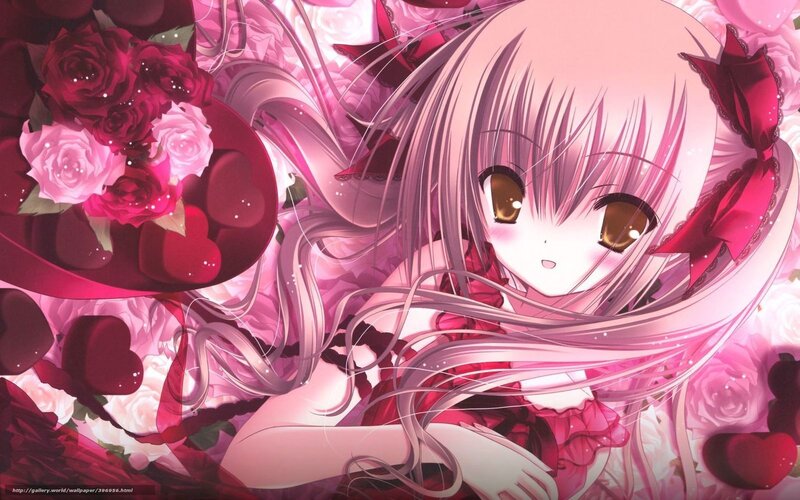 anime girl with roses