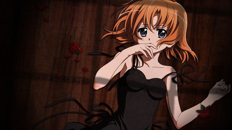 anime girl with roses