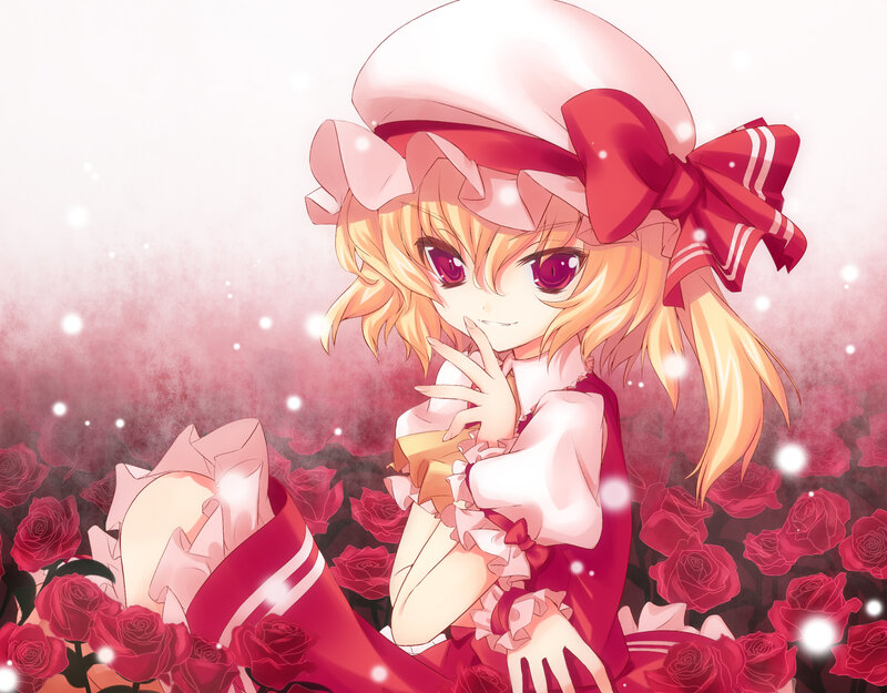 anime girl with roses