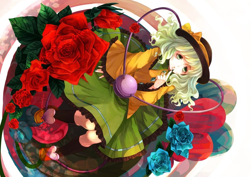 anime girl with roses
