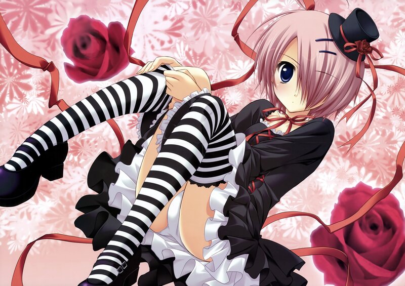 anime girl with roses