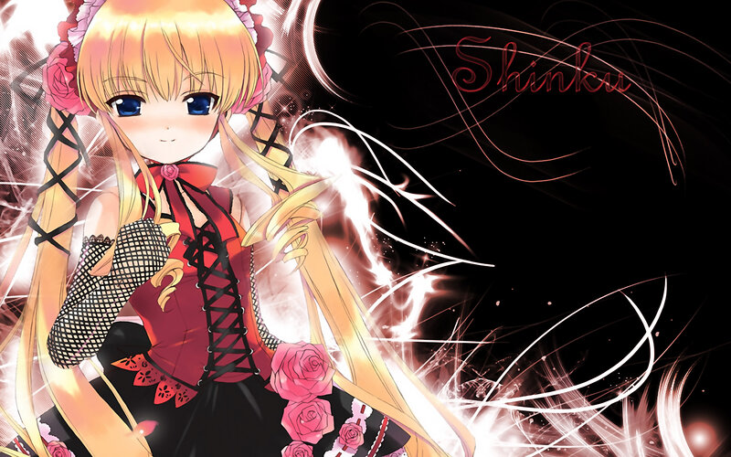 anime girl with roses