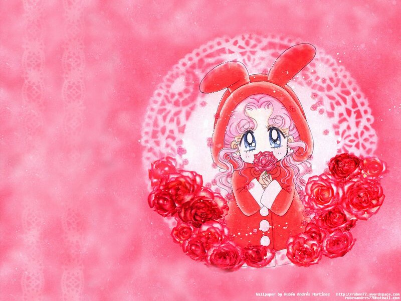 anime girl with roses