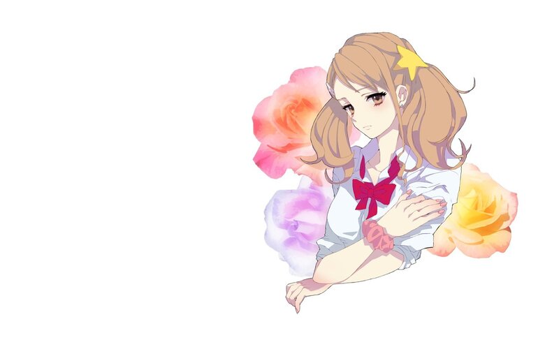 anime girl with roses