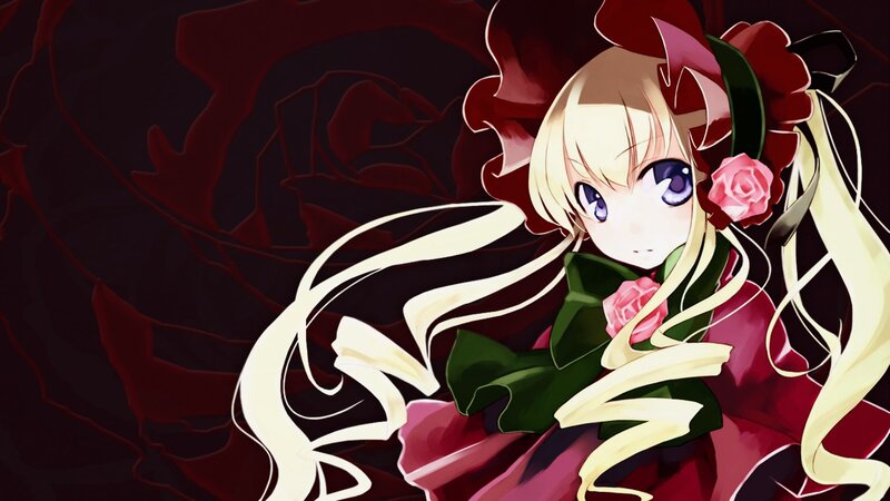 anime girl with roses